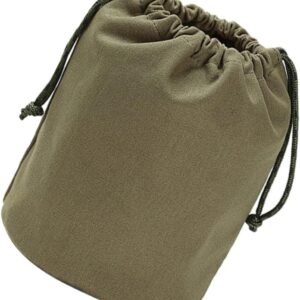 Large Capacity Drawstring Camping Storage Bag Canvas Tableware Organizer for Outdoor Activities Portable Cutlery Carrying Bag for Picnics and Travel