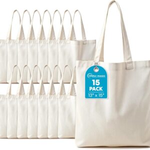 Simpli-Magic Canvas Tote Bags, 13″x15″, Natural