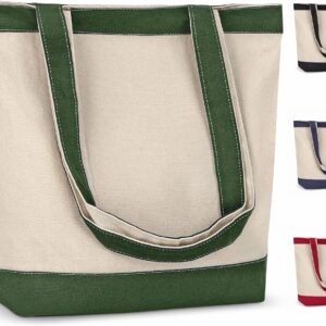 Canvas Tote Bag with Handles for Woman, Reusable Cloth Bag for Groceries and Shopping – Blank Cotton Tote Bag, Suitable for DIY Projects – HEAVY DUTY – 16″ X 14.5″ With 4” Gusset, Red