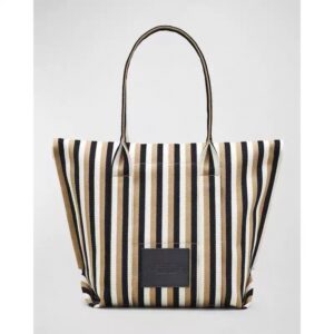 Nuevo bolso de tela a rayas arcoíris, bolso de playa, bolso de viaje en stock y bolso de tela de mano bordado en tres dimensiones
