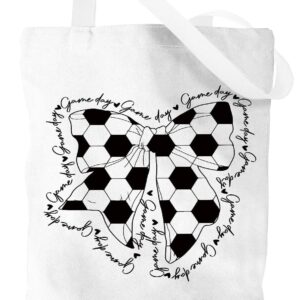 GHUSDFM Bow Basket-ball Softball Tennis Volley-ball Football Sac fourre-tout en toile Cadeaux pour femmes Sacs d’épicerie réutilisables