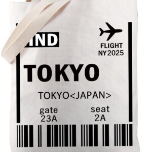 PWHAOO Tokyo Travel Tote – Sac de voyage pour carte d’embarquement au Japon – Cadeau japonais pour le voyageur du monde