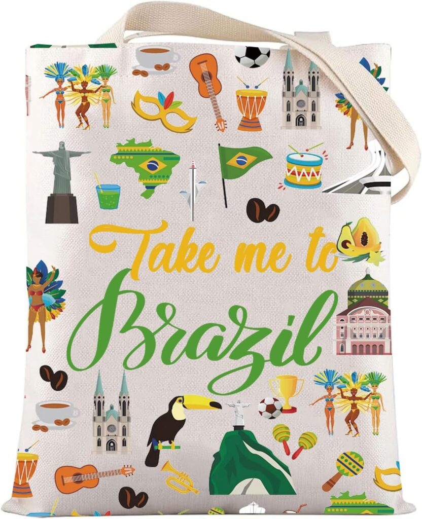 LEVLO Brazil Culture Travel Cosmetic Bag – World Cup Souvenir Gift Zipper Pouch For Traveler
