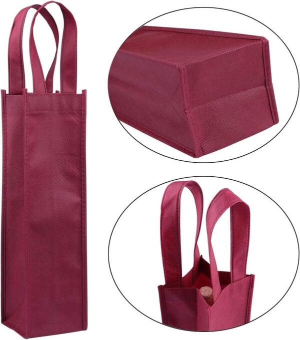 Non-Woven Wine Gift Bags for Retail & Event Gifting: GSM & Custom Print Options | Xiangfu Wholesale Sourcing Guide 2 Folded and flat-lay view of reusable non-woven wine gift bags, showing structure for custom logo printing.