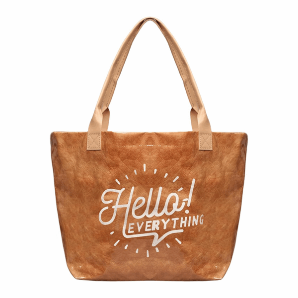 PVC Clear Tote Bags for Stadium & Event Security: Material Specs & OEM Customization 1 Four printed canvas tote bags in green, brown, pink, and black displayed on a blue background, showing color and size options for wholesale orders.